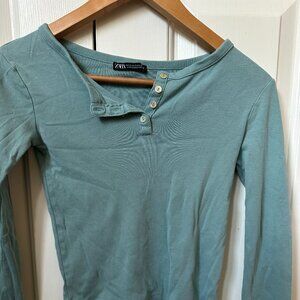 Zara Green Button Shirt